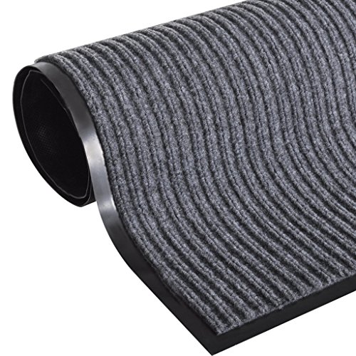 vidaXL Fußmatte rutschfest Schmutzfangmatte Türmatte Türvorleger Schmutzmatte Sauberlaufmatte Schmutzfangläufer Fußabtreter 90x150cm Grau PVC von vidaXL