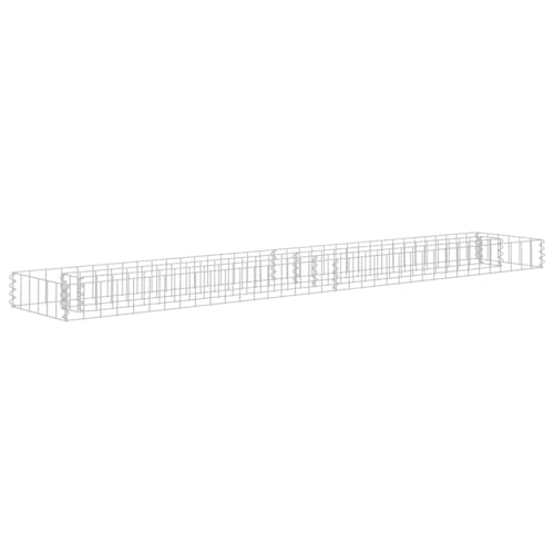 vidaXL Gabionen Hochbeet Gabione Drahtkorb Steinkorb Pflanzkübel Pflanzgefäß Blumentopf Pflanzkasten Gabionenkorb Steingabionen Wand Mauer Verzinkter Stahl 180x30x10cm von vidaXL
