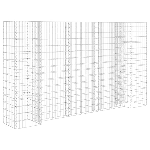 vidaXL Gabionen Pflanzkorb H-förmig Steinkorb Blumentopf Wand Mauer Gabione Drahtkorb Pflanzkübel Blumenkasten Stahldraht 260x40x150cm von vidaXL