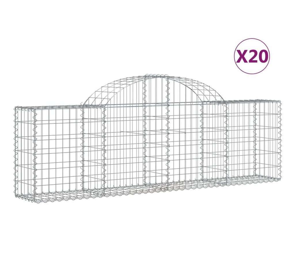 vidaXL Gabionenzaun, Gabionen mit Hochbogen 20 Stk. 200x30x60/80 cm Verzinktes Eisen vidaXL Gabionenzaun, Gabionen mit Hochbogen 20 Stk. 200x30x60/80 cm Verzinktes Eisen von vidaXL