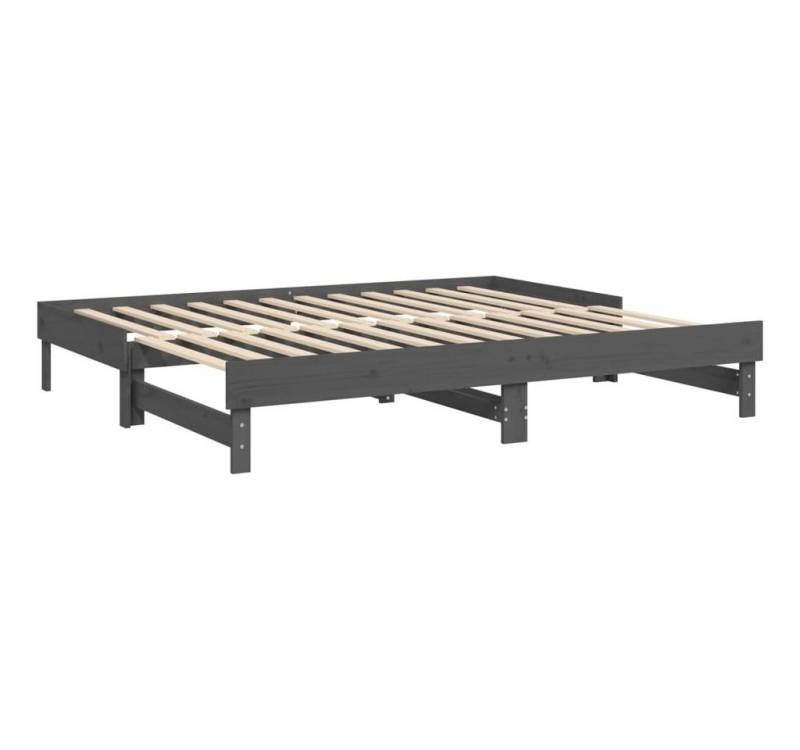 vidaXL Gästebett Gästebett Tagesbett Ausziehbar Grau 2x90x200 cm Massivholz K Bett Bett von vidaXL