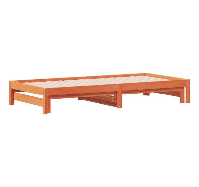 vidaXL Gästebett Gästebett Tagesbett Ausziehbar Wachsbraun 90x200 cm Massivholz Kiefer von vidaXL