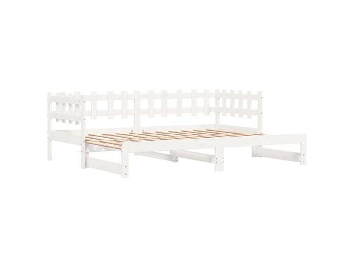 vidaXL Gästebett Gästebett Tagesbett Ausziehbar Weiß 2x90x200 cm Massivholz Kiefer Bett, weiß von vidaXL