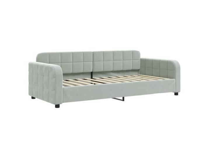 vidaXL Gästebett Gästebett Tagesbett Ausziehbar mit Schubladen Hellgrau 90x200 cm Samt, grau von vidaXL