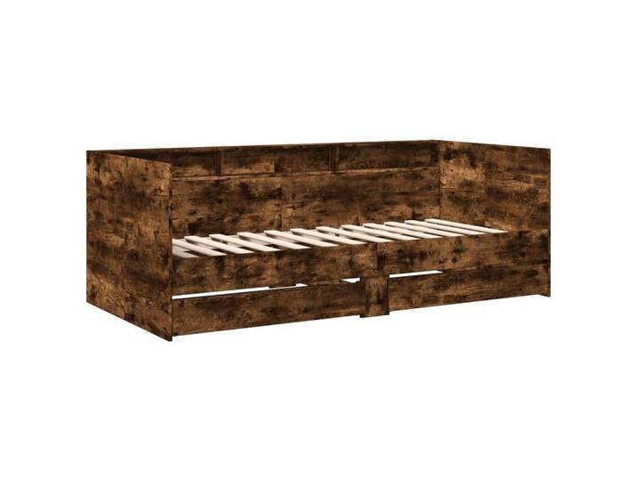 vidaXL Gästebett Gästebett Tagesbett mit Schubladen Räuchereiche 90x200 cm Spanplatte B, braun von vidaXL