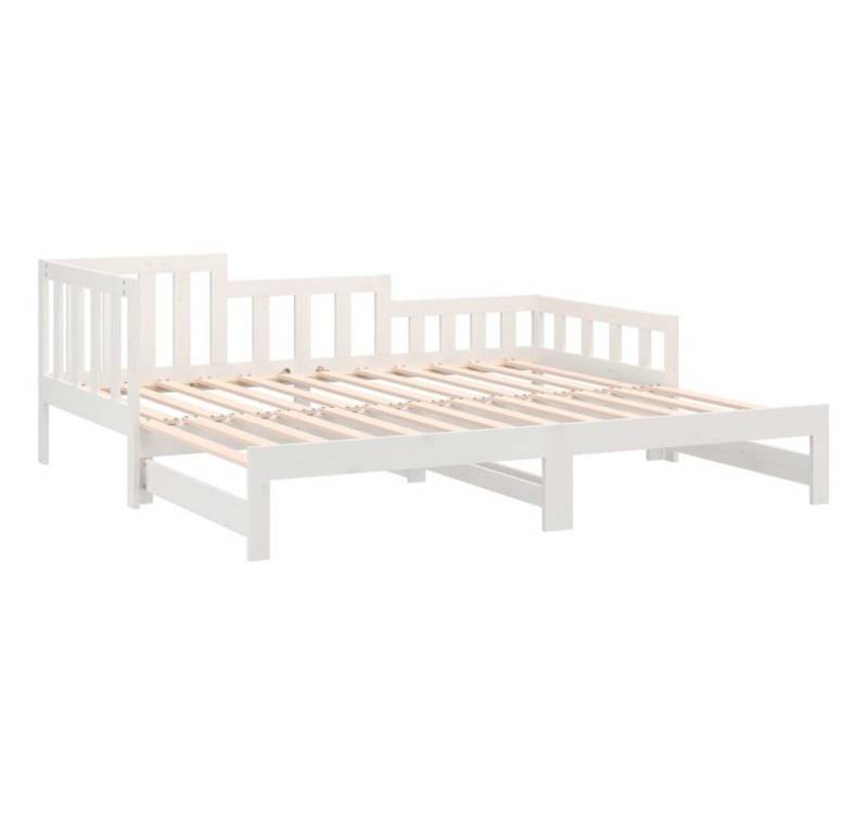 vidaXL Gästebett Tagesbett Ausziehbar Weiß 2x90x200 cm Massivholz Kiefer Bett Bettgeste von vidaXL