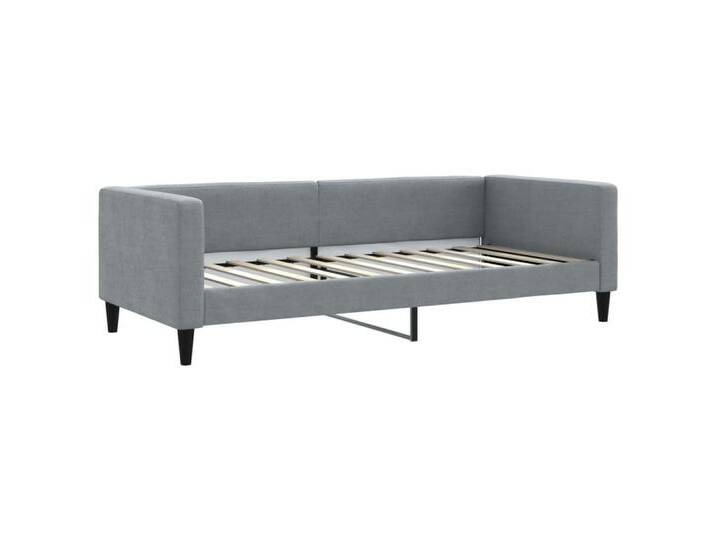 vidaXL Gästebett Tagesbett Ausziehbar mit Schubladen Hellgrau 90x200 cm Stoff Gästebett, grau von vidaXL