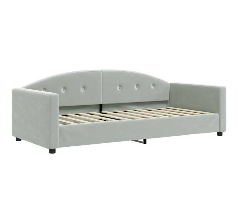 vidaXL Gästebett Tagesbett Hellgrau 90x200 cm Samt Gästebett Gästecouch Gästesofa Bett von vidaXL