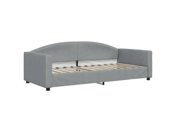 vidaXL Gästebett Tagesbett Hellgrau 90x200 cm Stoff Gästebett Gästecouch Gästesofa Bett, grau von vidaXL