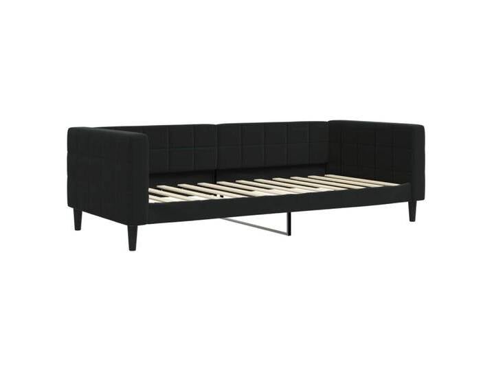 vidaXL Gästebett Tagesbett Schwarz 90x200 cm Samt Gästebett Gästecouch Gästesofa Bett B, schwarz von vidaXL