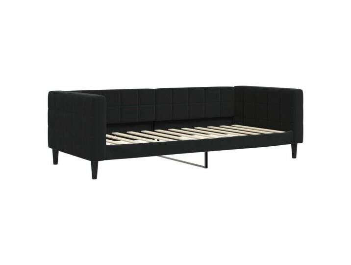 vidaXL Gästebett Tagesbett Schwarz 90x200 cm Samt Gästebett Gästecouch Gästesofa Bett B, schwarz von vidaXL
