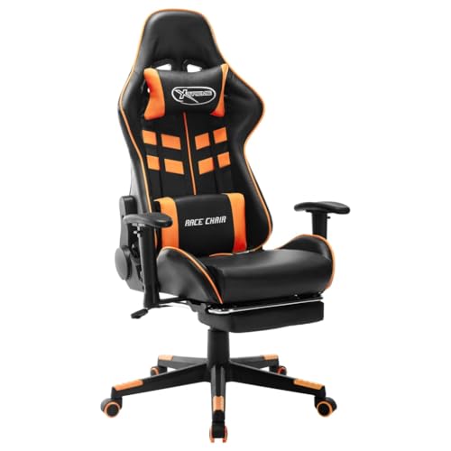 vidaXL Gaming Stuhl mit Fußstütze Höhenverstellbar Chefsessel Bürostuhl Schreibtischstuhl Sportsitz Computerstuhl Schwarz Orange Kunstleder vidaXL Gaming Stuhl mit Fußstütze Höhenverstellbar Chefsessel Bürostuhl Schreibtischstuhl Sportsitz Computerstuhl Schwarz Orange Kunstleder von vidaXL