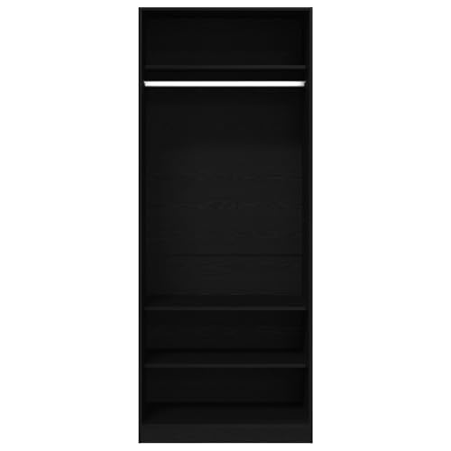 vidaXL Garderobe Schwarz Eiche 2er Set Schwarz Eiche Holzwerkstoff von vidaXL