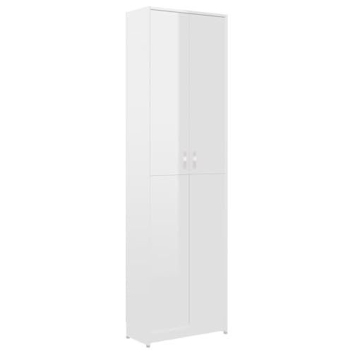 vidaXL Garderobenschrank Hochglanz-Weiß 55x25x189 cm Spanplatte von vidaXL