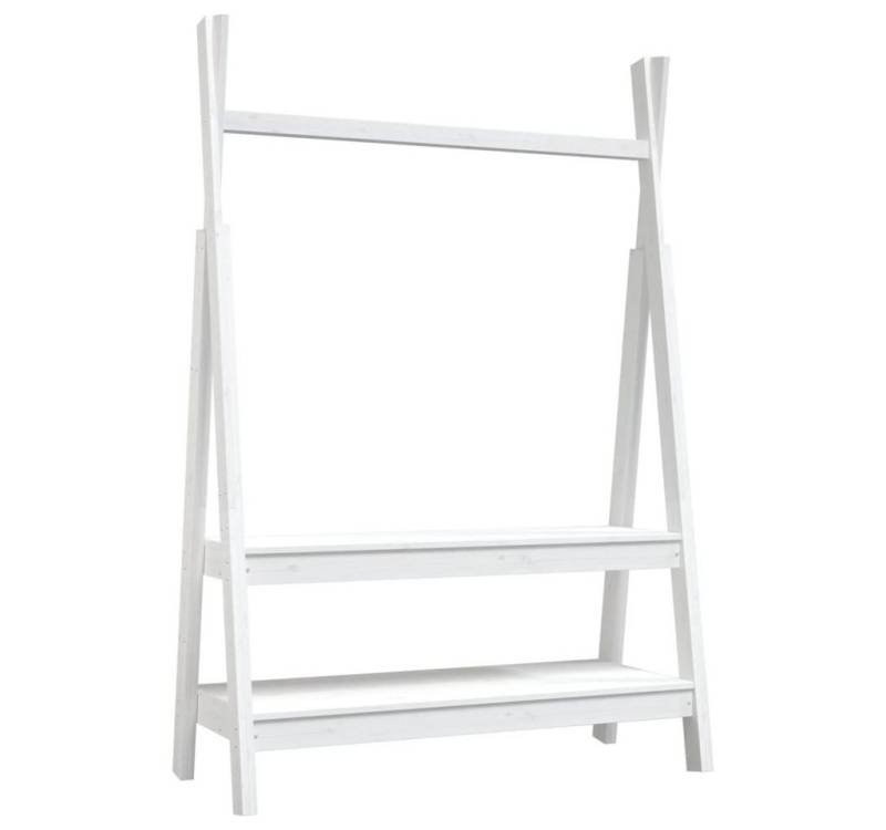 vidaXL Garderobenständer Kleiderständer Weiß 100x45,5x150 cm Massivholz Kiefer, (1 St) von vidaXL