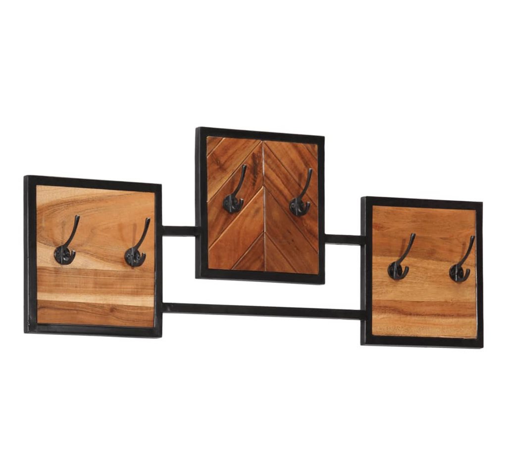 vidaXL Garderobenständer Wandgarderobe 90x1x35 cm Massivholz Akazie und Eisen von vidaXL