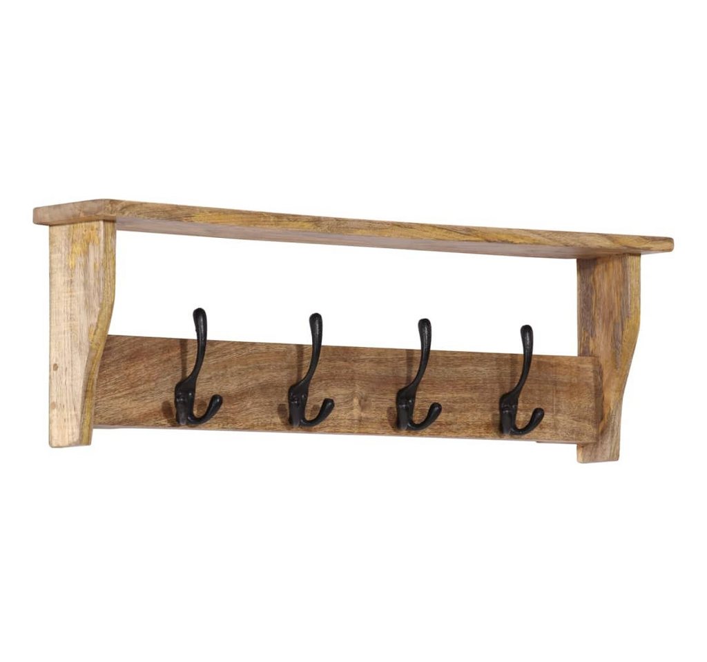 vidaXL Garderobenständer Wandgarderobe mit 4 Haken Massivholz Mango von vidaXL