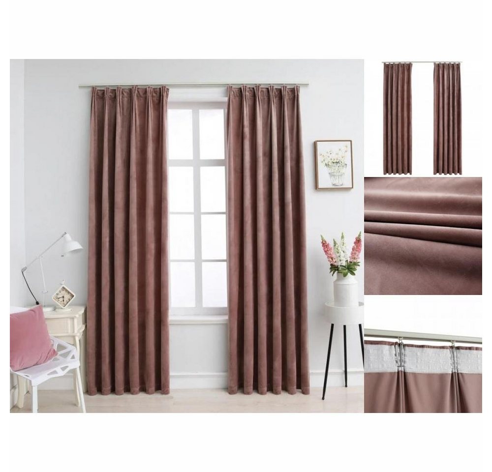 vidaXL Gardine Gardinen Verdunkelungsvorhänge Haken 2 Stk Samt Antik-Rosa 140x175cm, Ösen vidaXL Gardine Gardinen Verdunkelungsvorhänge Haken 2 Stk Samt Antik-Rosa 140x175cm, Ösen von vidaXL
