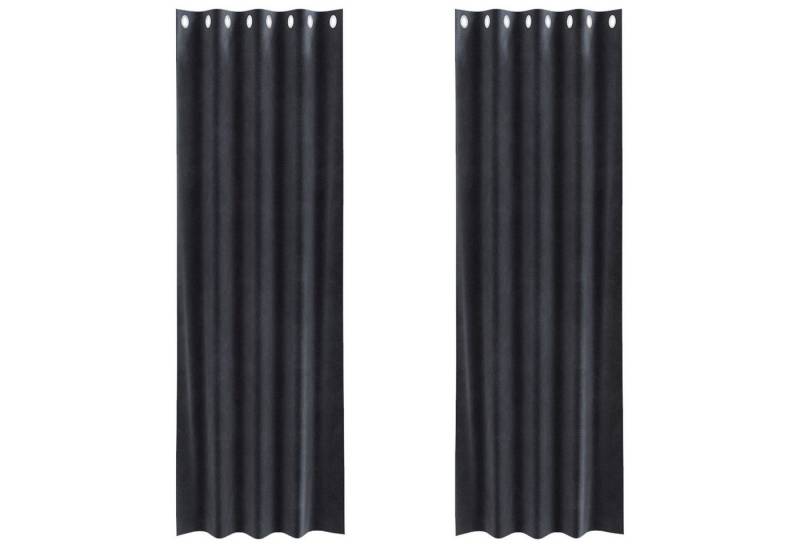 vidaXL Gardine Verdunkelungsvorhänge mit Ösen 2 Stück Dunkelgrau Samt vidaXL Gardine Verdunkelungsvorhänge mit Ösen 2 Stück Dunkelgrau Samt von vidaXL