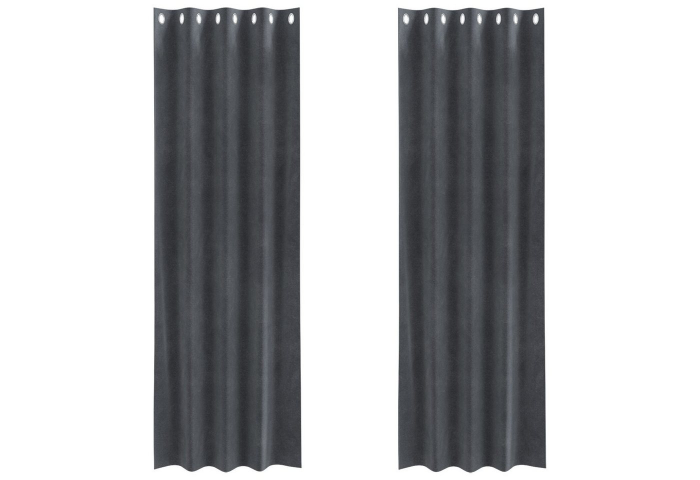 vidaXL Gardine Verdunkelungsvorhänge mit Ösen 2 Stück Hellgrau Samt vidaXL Gardine Verdunkelungsvorhänge mit Ösen 2 Stück Hellgrau Samt von vidaXL