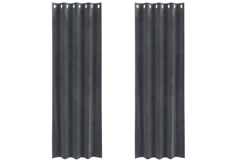 vidaXL Gardine Verdunkelungsvorhänge mit Ösen 2 Stück Hellgrau Samt vidaXL Gardine Verdunkelungsvorhänge mit Ösen 2 Stück Hellgrau Samt von vidaXL