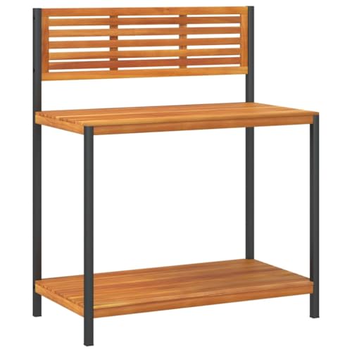 vidaXL Garten Arbeitstisch, Pflanztisch mit Aufkantung, Gärtnertisch für Garten Terrasse Balkon, Blumentisch, Massivholz Akazie Stahl vidaXL Garten Arbeitstisch, Pflanztisch mit Aufkantung, Gärtnertisch für Garten Terrasse Balkon, Blumentisch, Massivholz Akazie Stahl von vidaXL