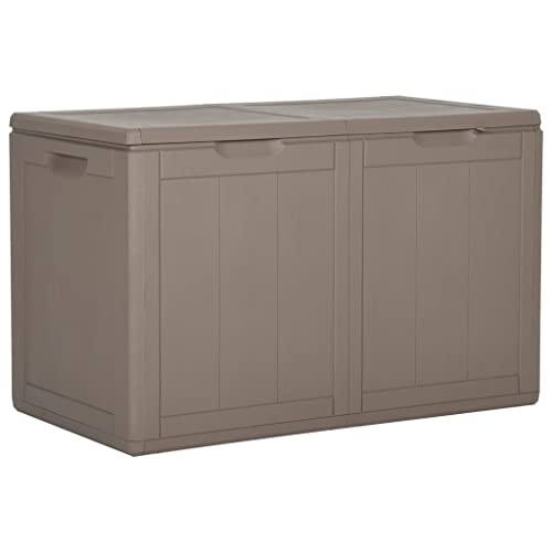 vidaXL Garten Aufbewahrungsbox Kissenbox Auflagenbox Gartenbox Gartentruhe Kissentruhe Gerätetruhe Kiste Box Mehrzwecktruhe 180L Braun PP Rattan von vidaXL