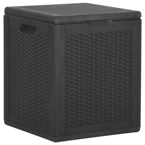 vidaXL Garten Aufbewahrungsbox Kissenbox Auflagenbox Gartenbox Gartentruhe Kissentruhe Gerätetruhe Kiste Box Mehrzwecktruhe 90L Schwarz PP Rattan von vidaXL