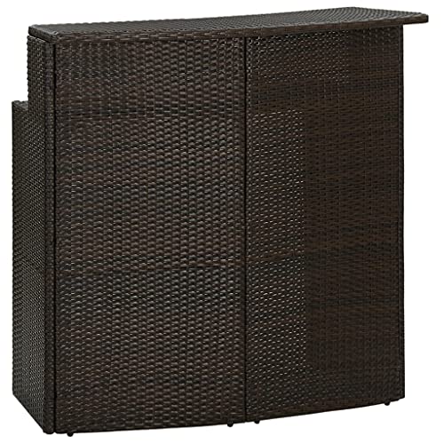 vidaXL Garten Bartisch Stehtisch Partytisch Gartentheke Gartenbar Theke Bar Tresen Terrassentisch Bistrotisch Braun 120x55x110cm Poly Rattan von vidaXL