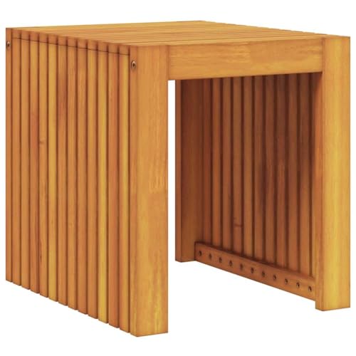 vidaXL Garten Beistelltisch 43X36X40 cm Massivholz Teak Outdoor Latten-Design Leicht Kompakt Rustikaler Akzent Für Balkon Patio Möbel End Quadratisch Natur von vidaXL