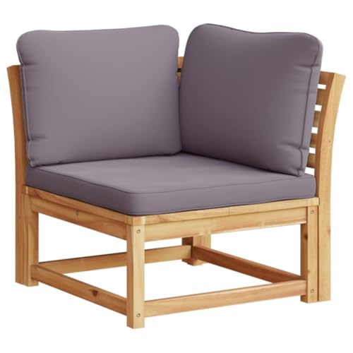 vidaXL Garten Ecksofa mit Kissen, Mittelsofa mit Latten-Design, Modular Loungesofa für Garten Terrasse, Gartensofa Gartenmöbel, Massivholz Akazie von vidaXL