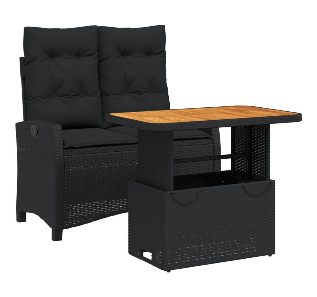 vidaXL Garten-Essgruppe, 2-tlg. Gartengarnitur mit Kissen Schwarz Poly Rattan vidaXL Garten-Essgruppe, 2-tlg. Gartengarnitur mit Kissen Schwarz Poly Rattan von vidaXL