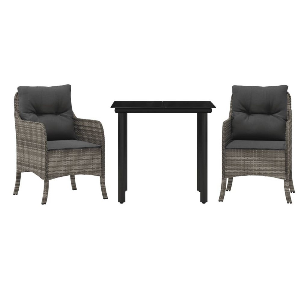 vidaXL Garten-Essgruppe, 3-tlg. Gartengarnitur mit Kissen Grau Poly Rattan vidaXL Garten-Essgruppe, 3-tlg. Gartengarnitur mit Kissen Grau Poly Rattan von vidaXL