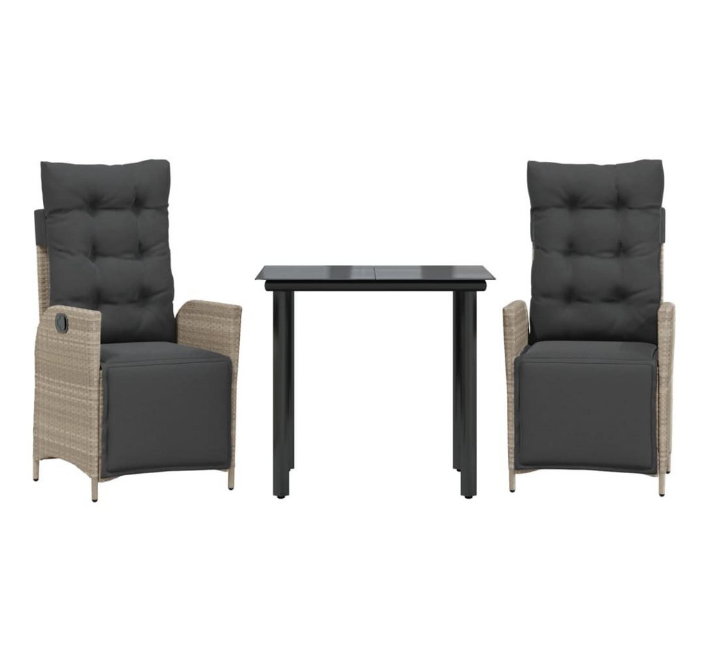 vidaXL Garten-Essgruppe, 3-tlg. Gartengarnitur mit Kissen Hellgrau Poly Rattan vidaXL Garten-Essgruppe, 3-tlg. Gartengarnitur mit Kissen Hellgrau Poly Rattan von vidaXL