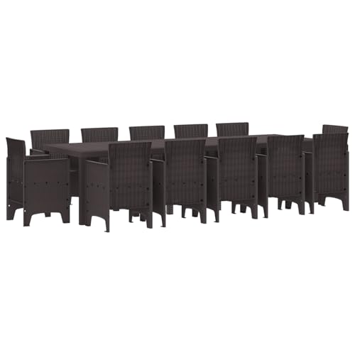 vidaXL Garten Essgruppe 13 pcs Braun 300 x 100 x 73 cm Poly Rattan vidaXL Garten Essgruppe 13 pcs Braun 300 x 100 x 73 cm Poly Rattan von vidaXL