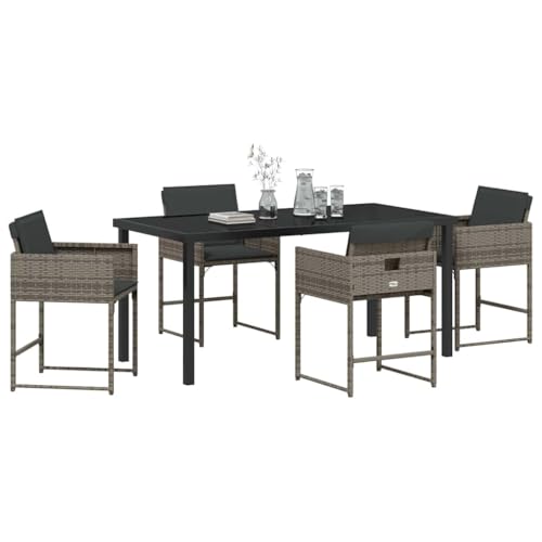 vidaXL Garten Essgruppe 5 pcs Grau Poly-Rattan vidaXL Garten Essgruppe 5 pcs Grau Poly-Rattan von vidaXL