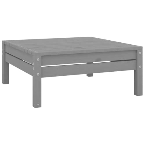 vidaXL Garten Fußhocker, Modular Gartenmöbel Lounge, Sitzhocker Hocker für Garten Terrasse Balkon, Holzhocker Gartenhocker, Grau Massivholz Kiefer von vidaXL