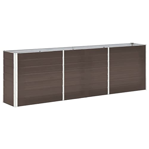 vidaXL Garten Hochbeet Gemüsebeet Pflanzbeet Gartenbeet Frühbeet Pflanzkasten Blumenkasten Blumenbeet Verzinkter Stahl 240x40x77cm Braun von vidaXL