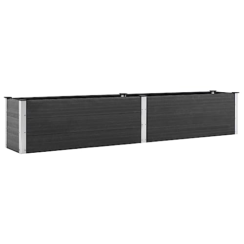 vidaXL Garten Hochbeet Pflanzkasten Pflanzbeet Gemüsebeet Blumenbeet Blumenkasten Frühbeet Gartenbeet Blumenkübel Pflanzkübel 200x50x54cm WPC Grau von vidaXL