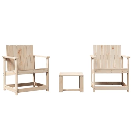 vidaXL Garten Lounge Set 3-TLG., Gartenmöbel Stuhl Tisch Latten-Design, Sitzgruppe für Garten Terrasse, Gartengarnitur Gartenset, Massivholz Kiefer von vidaXL
