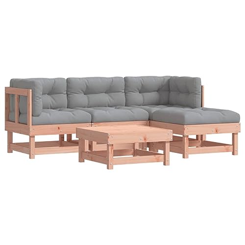 vidaXL Garten Lounge Set 5-TLG., Gartenmöbel Set mit Kissen, Sitzgruppe für Garten Terrasse, Modular Sofa Garnitur Loungemöbel, Massivholz Douglasie von vidaXL