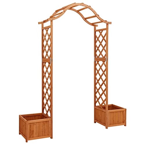 vidaXL Tannenholz Massiv Garten Pergola mit Blumenkasten Rosenbogen Torbogen Rankhilfe Spalier Rankgitter Pflanzkübel Blumenkübel Blumenkasten von vidaXL