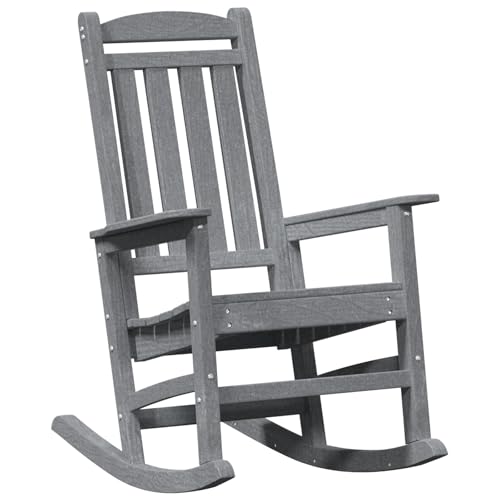 vidaXL Garten-Schaukelstuhl Hellgrau 70x92x107 cm HDPE von vidaXL