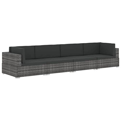 vidaXL Garten Sofagarnitur 4-TLG. mit Auflagen 4er Sofa Couch Lounge Gartensofa Gartenmöbel Sitzgruppe Rattansofa Poly Rattan Grau vidaXL Garten Sofagarnitur 4-TLG. mit Auflagen 4er Sofa Couch Lounge Gartensofa Gartenmöbel Sitzgruppe Rattansofa Poly Rattan Grau von vidaXL