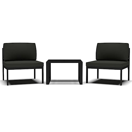 vidaXL Garten Sofagarnitur mit Kissen Gartensofa Terrassensofa Gartenlounge Gartenmöbel Gartengarnitur Sofa 3-TLG. Aluminium Anthrazit von vidaXL