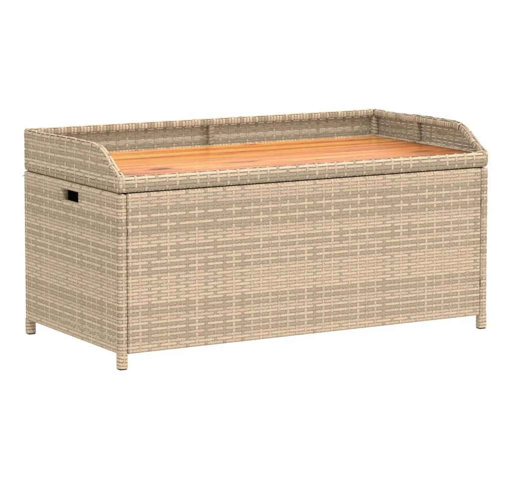 vidaXL Gartenbank, Bank mit Stauraum Beige 100x50x52 cm Poly Rattan Akazienholz vidaXL Gartenbank, Bank mit Stauraum Beige 100x50x52 cm Poly Rattan Akazienholz von vidaXL