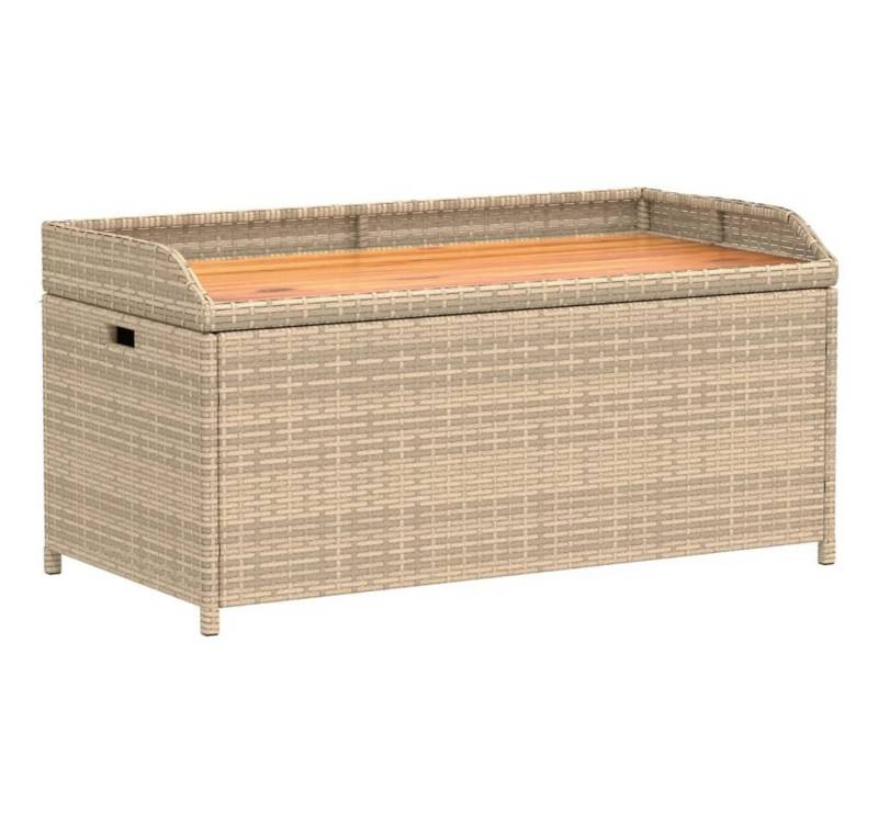 vidaXL Gartenbank, Bank mit Stauraum Beige 100x50x52 cm Poly Rattan Akazienholz vidaXL Gartenbank, Bank mit Stauraum Beige 100x50x52 cm Poly Rattan Akazienholz von vidaXL