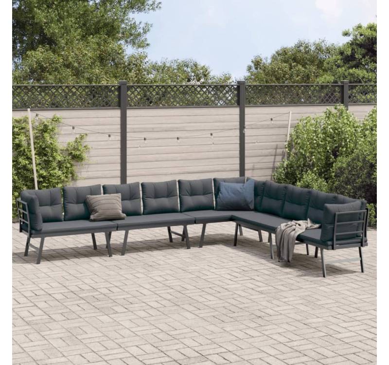 vidaXL Gartenbank, Gartenbänke 4 Stk. mit Kissen Schwarz Pulverbeschichteter Stahl vidaXL Gartenbank, Gartenbänke 4 Stk. mit Kissen Schwarz Pulverbeschichteter Stahl von vidaXL