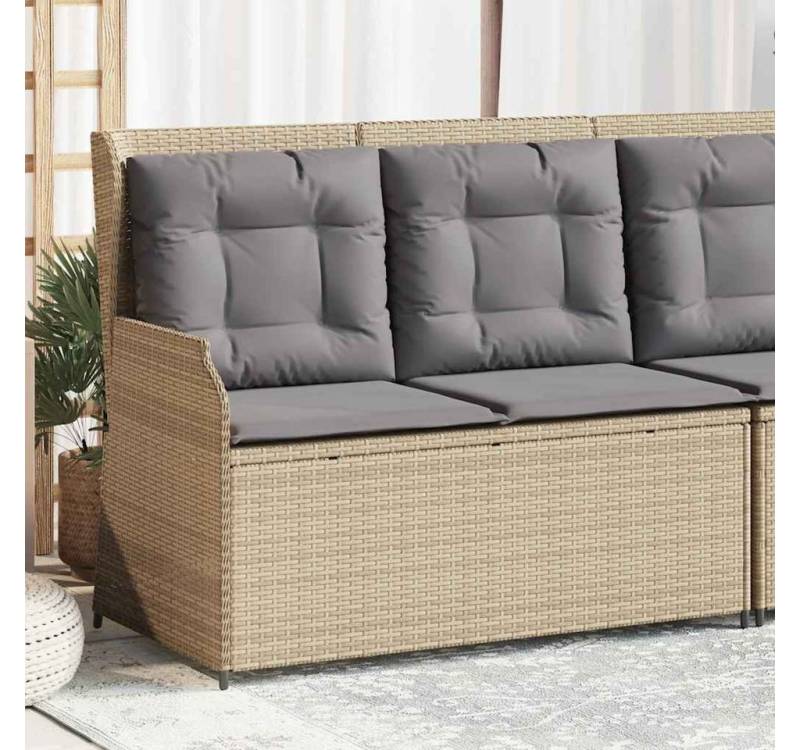 vidaXL Gartenbank, Gartenbank Verstellbar mit Kissen Beige Poly Rattan vidaXL Gartenbank, Gartenbank Verstellbar mit Kissen Beige Poly Rattan von vidaXL