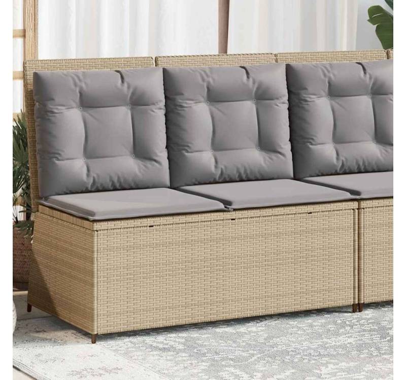 vidaXL Gartenbank, Gartenbank Verstellbar mit Kissen Beige Poly Rattan vidaXL Gartenbank, Gartenbank Verstellbar mit Kissen Beige Poly Rattan von vidaXL